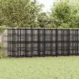 vidaXL Hundezwinger 16,59 m2 Stahl Schwarz