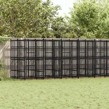 vidaXL Hundezwinger 16,59 m2 Stahl Schwarz