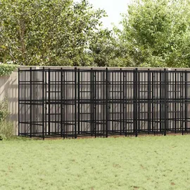 vidaXL Hundezwinger 16,59 m2 Stahl Schwarz