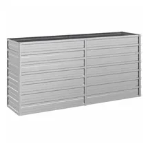 vidaXL Garten-Hochbeet verzinkter Stahl rechteckig 160 x 40 x 77 cm Silber