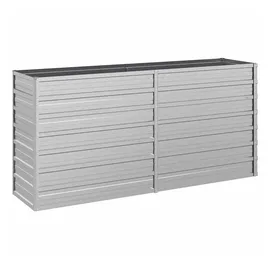 vidaXL Garten-Hochbeet verzinkter Stahl rechteckig 160 x 40 x 77 cm Silber