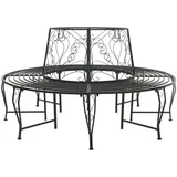 vidaXL Baumbank Ø 160 x 89 cm Schwarz