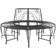 vidaXL Baumbank Ø 160 x 89 cm Schwarz