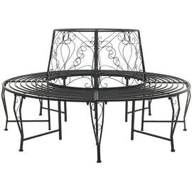 vidaXL Baumbank Ø 160 x 89 cm Schwarz