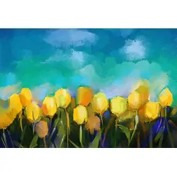 Fototapete PAPERMOON "Blumen Gemälde", bunt, B:3,50m L:2,60m, Vlies, Tapeten