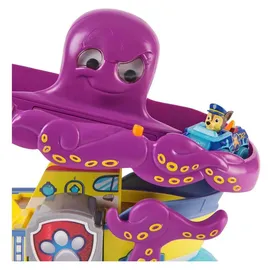 Paw Patrol Pup Squad Oktopus Spielset mit Rennstrecke, Rampe und Baby-Tintenfisch