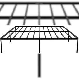CLP Metallbett Hamlin mit Lattenrost I Stabiles Bettgestell mit Stauraum I Modernes Bett mit belastbarem schwarzem Rahmen