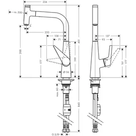 Hansgrohe Talis Select M51 edelstahl finish 72821800