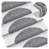 vidaXL Treppenmatten 15 Stk. 56x17x3 cm Grau