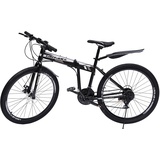 XUEMANSHOP Mountainbike, 21 Gang Schaltung mit Scheibenbremse Federgabel Gerader Lenker Gefaltetes Fahrrad für Jungen Mädchen Herren und Damen