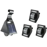 Buri 3er Set Solar Dachrinnenleuchten Kunststoff schwarz