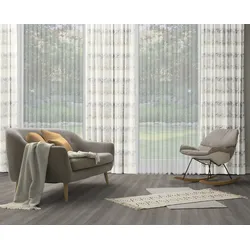 Vorhang WIRTH "Kairo" Gr. 1, beige (natur), B:132cm H:145cm, Jacquard, Baumwolle, Polyester, Gardinen