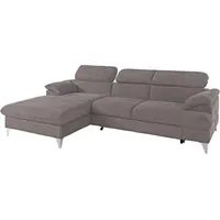 Cotta Ecksofa »Caluso L-Form«, inklusive Kopfteilverstellung, wahlweise mit Bettfunktion grau
