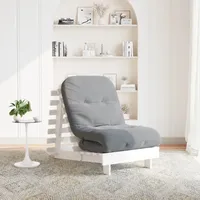 Futon Schlafsofa Mit Matratze Weiß 70x206x11 Massivholz Kiefer