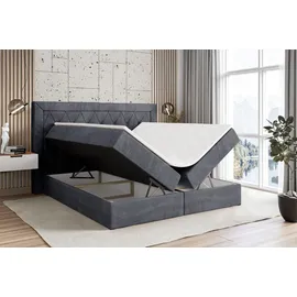 altdecor BOXBETT mit H4-Matratze und Lattenrost - NOEL - 160x200 Dunkelgrau...