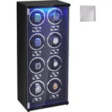 VEVOR Uhrenbeweger, Automatik-Uhrenbeweger, Watch Winder, Uhrenbeweger für Automatikuhren, Automatischer Uhrenbeweger mit Platz für 8 Uhren, LED Beleuchtung, 150–207 mm Einstellbar Riemenlänge