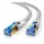 Primewire Flachbandpatchkabel CAT 8 mit Baumwollummantelung - Gigabit Ethernet Lan Kabel - 40 Gbit/s - S/ftp Pimf Schirmung - 0,5m
