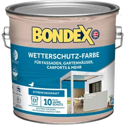 BONDEX Wetterschutz-Farbe, Außen, Hochdeckend, Witterungsbeständig, Achatgrau, 2,50 l