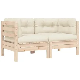 vidaXL Garten-Lounge-Set 3-tlg. creme Kiefer