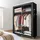 Intirilife Faltschrank 108x170x45 cm in RABEN SCHWARZ - mit Reißverschluss Stoffschrank Kleiderschrank mit Kleiderstange, Fächern und Seitentasche