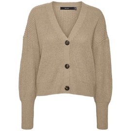 Vero Moda Damen Strickjacke Langarm V-Ausschnitt Cardigan Knitted Basic Stretch Sweater VMLEA