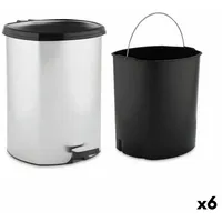 Berilo Mülleimer mit Pedal Kunststoff silber 11 l (6