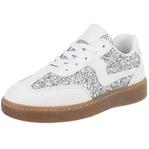 Ital-Design Low-Top Damen Weiß/Silber 40
