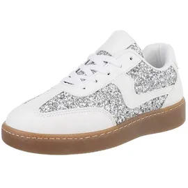 Ital-Design Low-Top Damen Weiß/Silber 40