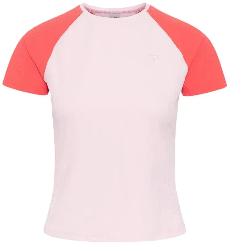 Damen-T-Shirt Kari Traa Linnea Tee Größe: S /  rosa/weiß
