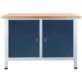 Proregal Werkbank Rhino mit 2 Türen | HxBxT 84x120x60cm | Traglast 300kg | Lichtgrau/Anthrazitgrau