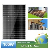 GLIESE Solarmodul Solarpanel 100W für Zuhause, Wohnmobil, Dach, Balkonkraftwerk, Monokristallin, (1-St., Solarpanel 12V), Hoher Wirkungsgrad, Erweiterbar, Plug & Play