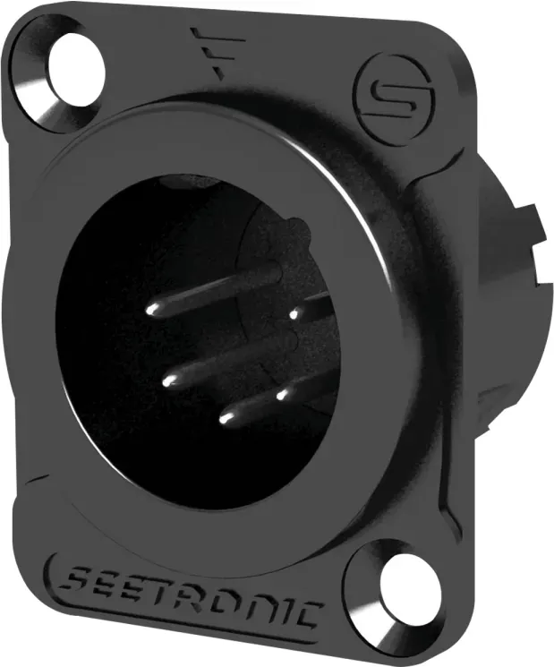 Seetronic XLR 5P Chassis - male Schwarzes Gehäuse