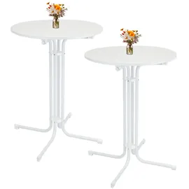 Trutzholm Stehtisch klappbar Ø 80 cm Höhe 110 cm Weiß