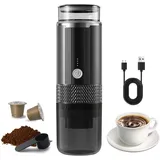 Tragbare Elektrische Ein-knopf-espressomaschine Mit 4 Betriebskontrollleuchten, Kabellos Wiederaufladbar Für Zuhause, Auto, Reisen, Mit Tragetasche (keine Heizung)