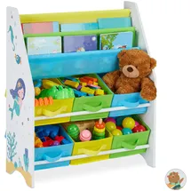 Relaxdays Kinderregal Meerjungfrau 74 x 62 x 31,5 cm mehrfarbig