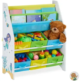 Relaxdays Kinderregal Meerjungfrau 74 x 62 x 31,5 cm mehrfarbig