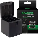 PATONA Premium Ladebox 3 Akkus GoPro Hero 9/10/11/12 inkl. USB-C Kabel
