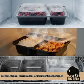 BigDean Meal Prep Box 10-teilig schwarz 0,85 l