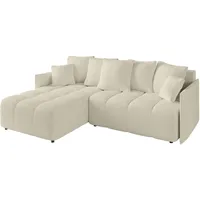 ECKSOFA Ottomane links LONLI-L 251x189x68 Creme Bouclé
