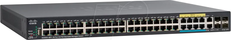 CISCO SG350X48PV - Switch, 52-Port, Gigabit Ethernet, PoE++, RJ45/SFP+, SFP+