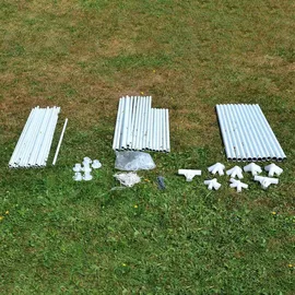 VCM Pavillon 3 x 6 m inkl. Seitenteile Weiß