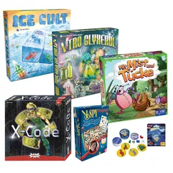 Großes 6er Spielepaket (Ice Cult, Nitro Glyxerol, X-Code, I Spy, Geistes Blitz, Mit Mist und Tücke)