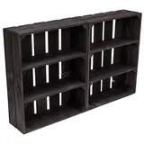 Kistenkolli Altes Land 2er set flaches Obstkistenregal "Wilma" schwarz Gewürzregal Wandregal Holzkiste