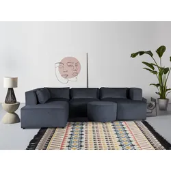 Ecksofa LEONIQUE "Alexane L-Form", blau, B:267cm H:70cm T:207cm, Sofas, zusammengesetzt aus Modulen, in vielen Bezugsqualitäten und Farben.