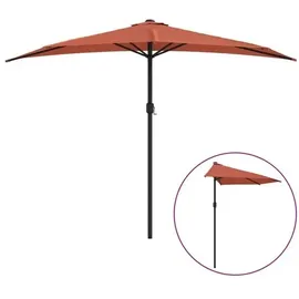 vidaXL Balkon-Sonnenschirm 300 x 150 cm terracotta halbrund