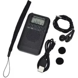 Pair Tragbares Mini-taschenradio Mit Fm/am-lautsprecher, Digitalem Stereo-dsp-empfänger Mit Wecker Und Timer Für Den Heim- Und Außeneinsatz, Persönliches Radio Mit Kopfhörern (100x60x15mm)