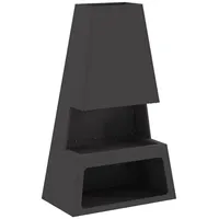 VidaXL - Feuerstelle mit Holzlager Schwarz 60x35x100 cm Stahl