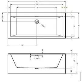 Riho Rethink Eckbadewanne 80 x 180 cm (B106022005)