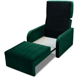 e-meubles Möblo Schlafsessel Dunkelgrün, Holz, 1-Sitzer, 101x90x104 cm, Wohnzimmer, Sessel, Schlafsessel