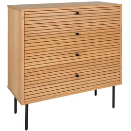House Nordic Kommode KYOTO 80 x 85 cm Braun / Schwarz